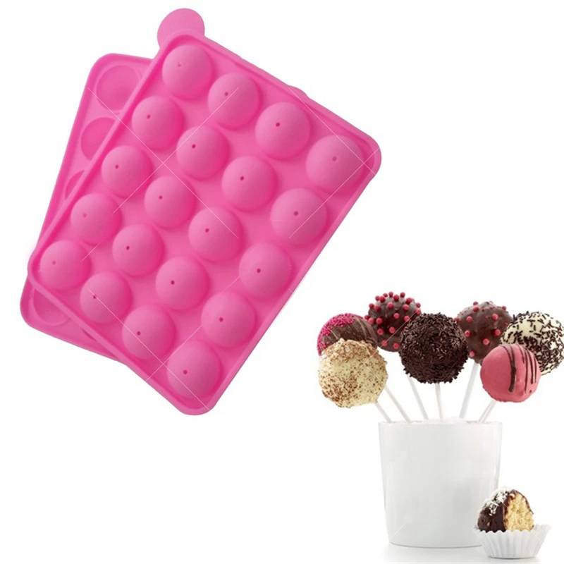 Round Silicone Lollipop Mould Silicone Chocolate Candy Mold 20 Holes