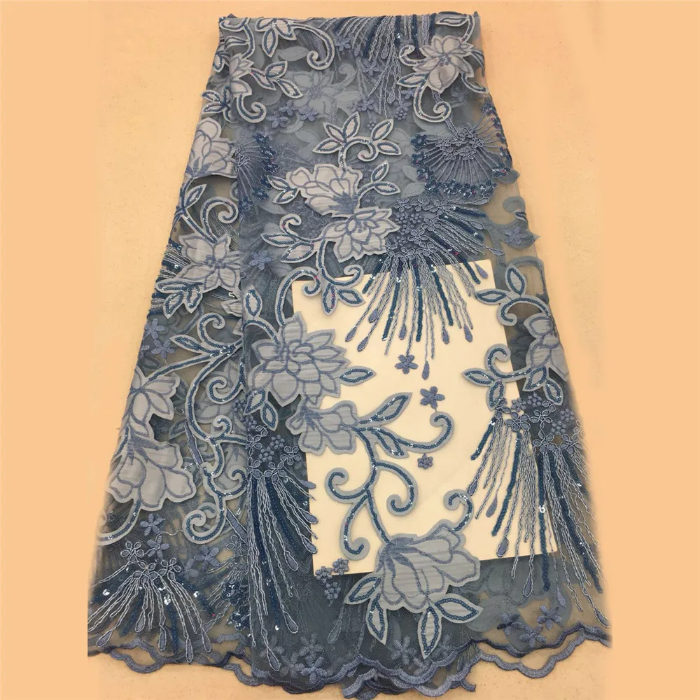 Nigerian French Lace Fabrics 2018 African Tulle Fabric High Quality sequins For wedding Dress GL76-1 | Дом и сад