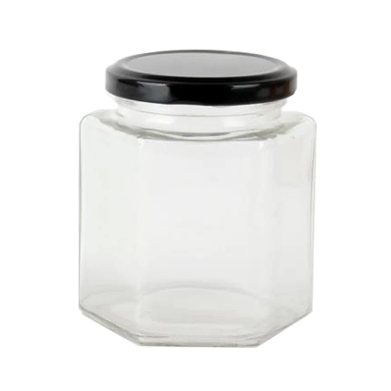 Hexagonal Glass Jar 110ml 180ml Empty Hex Honey Glass Jars Wholesale