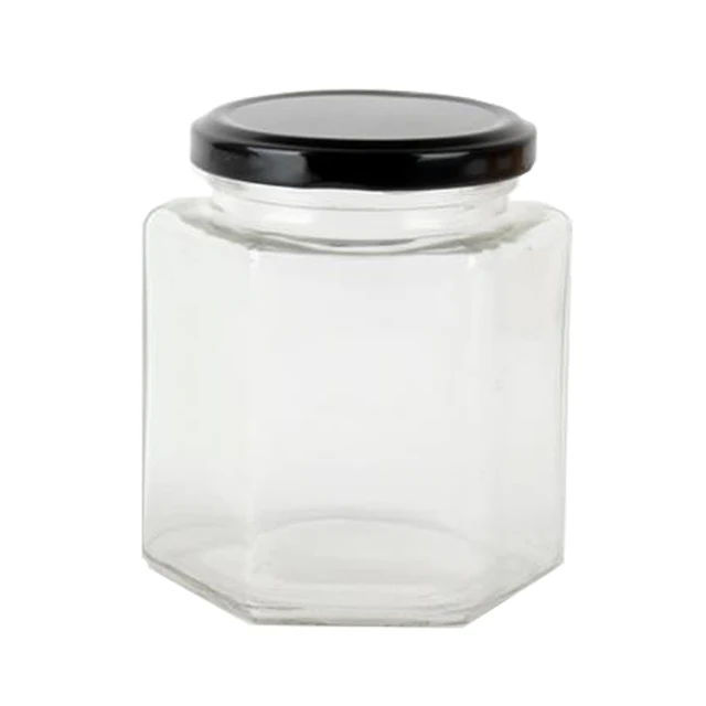hexagonal glass jar 110ml