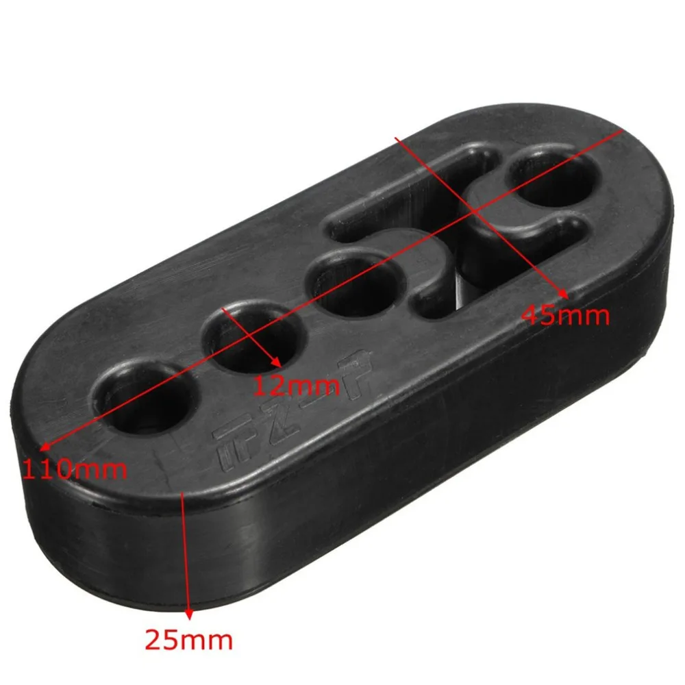 2Pcs 12mm 4 Holes Car Rubber Exhaust Hanger Pipe Mount Mounting Bracket