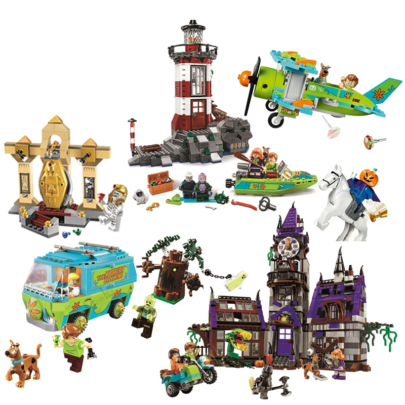 

2019 NEW HOT Scooby Doo Mystery Plane Adventures MOC Brick City Figures Building Blocks Kids Toys For Children Christmas gifts