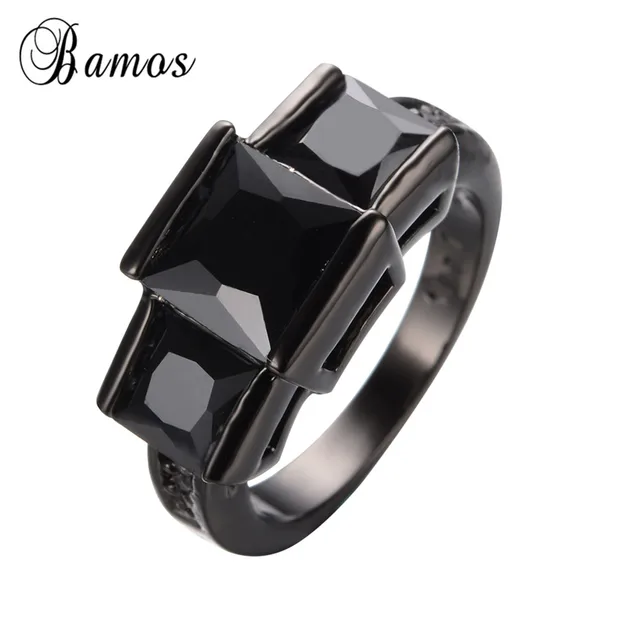 Top Quality Black Zircon Stone Ring Vintage Friday Gift Gold Top Quality Black Zircon Stone Ring Vintage Friday Gift Gold Filled Wedding Bands Finger Rings