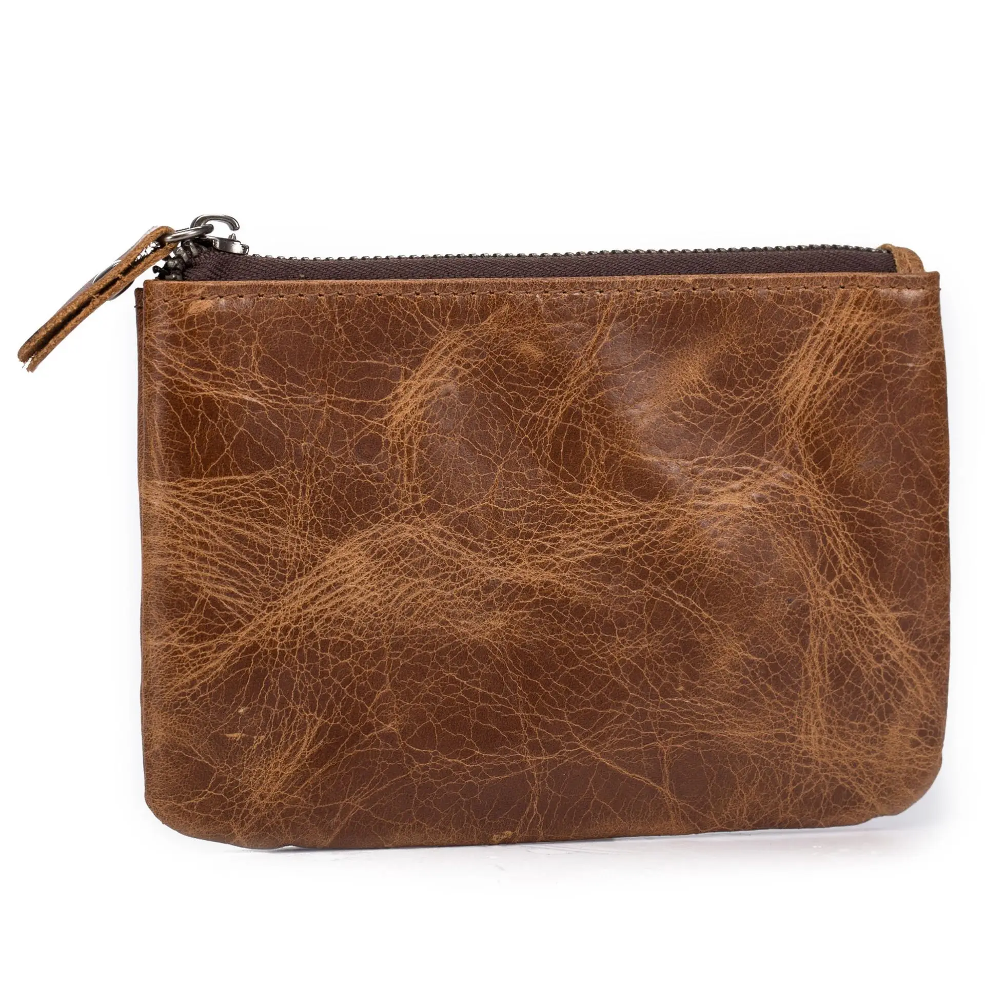 

Shangdemeng men's pocket wallet leather head layer cowhide mad horse skin key bag coin bag card bag zipper 1015