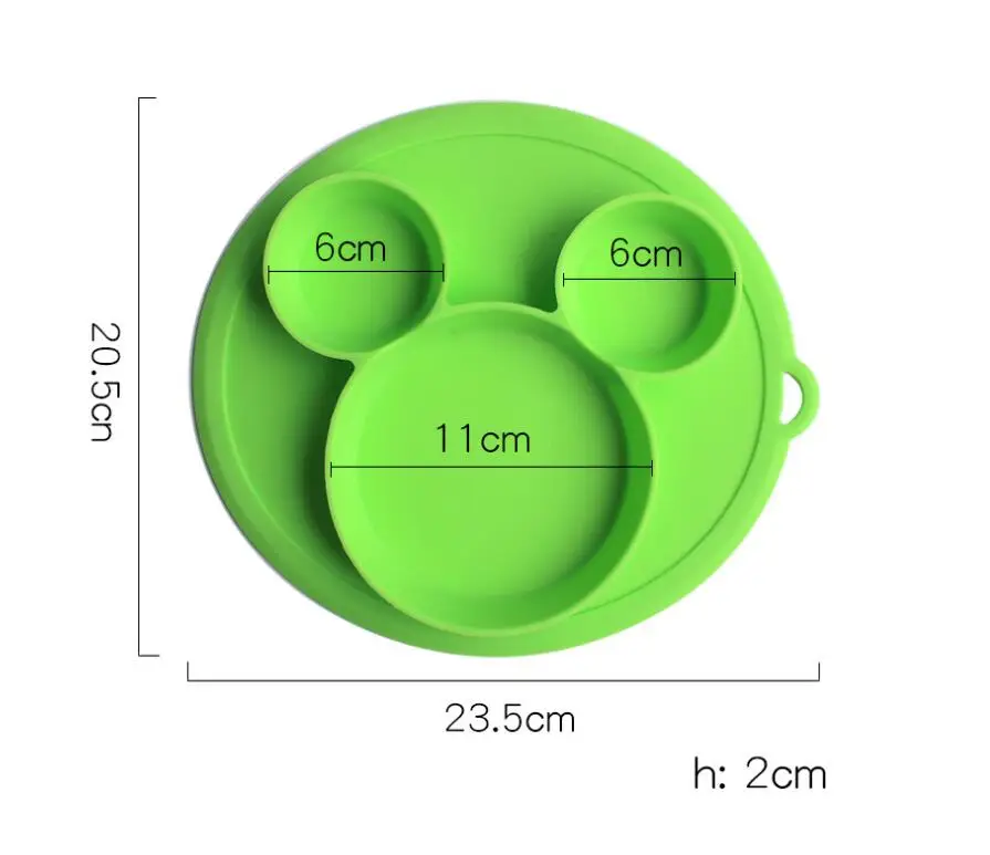 Детская тарелка для кормления, безопасная силиконовая обеденная миска, без бисфенола, цельная детская посуда на присоске, тренировочная посуда для малышей, Прямая поставка