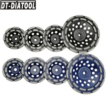 1pc Diameter 100/115/125/180mm Diamond Double Row Cup Grinding Wheel for Concrete Hard Stone Granite Marble M14 or 5/8-11 thread