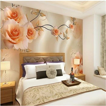 

Beibehang definition home decoration Peony flowers background modern murals 3D living room wallpaper for walls 3 d murals