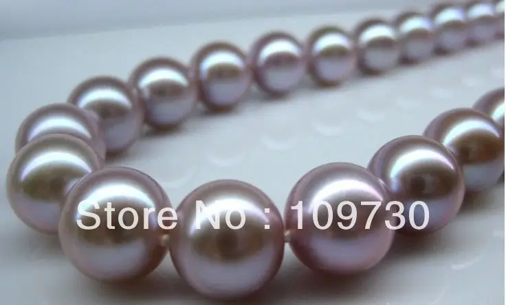 

Jewelry 00120916 PERFECT ROUND 18"11-12MM SOUTH SEA GENUINE PURPLE PEARL NECKLACE 14KGP