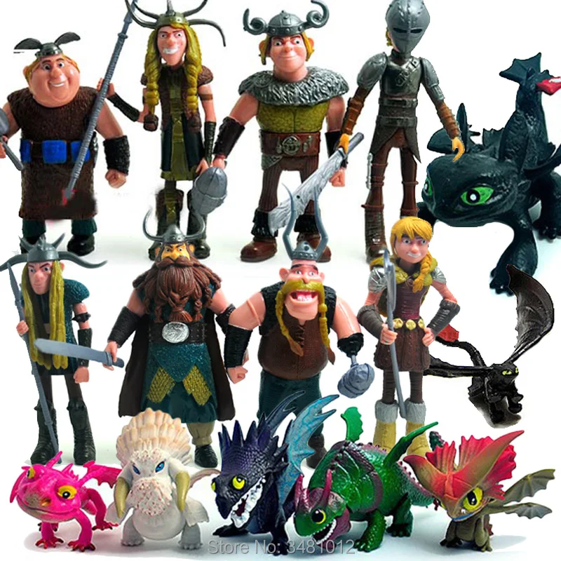 How To Train Your Dragon 2 Night Fury Toothless PVC Action Figures Cartoon Movie Model Anime Figurines Dolls Kids Toys Set