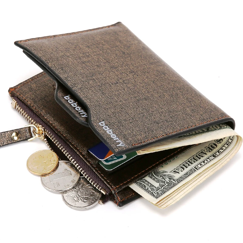  Hot Fashion Men Wallet with Coin Pocket Wallet ID Card holder Purse Clutch with zipper Men Wallet T