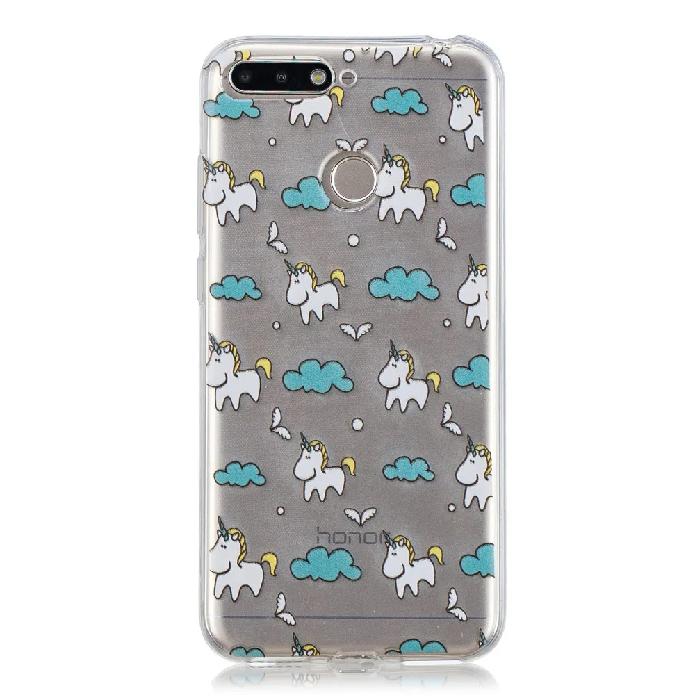 Ultra Thin Slim Unicorn Flamingo Patterned Clear Silicone Case Cover For Huawei Y6 2018 Y6 Prime Soft TPU Phone Capa For Y6 2018(6)