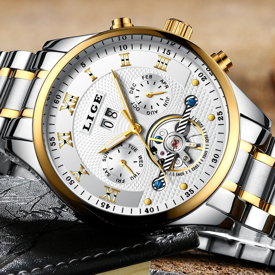 

Mens Watches Top Brand LIGE Luxury Men Fashion Business Automatic Watch Man Full Steel Waterproof Clock relogio masculino
