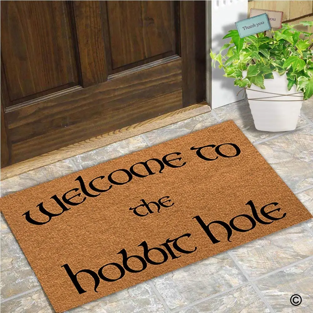 

Doormat Entrance Floor Mat Welcome To The Hobbit Hole Mat Indoor Decorative Home and Office Door Mat 23.6 by 15.7 Inch