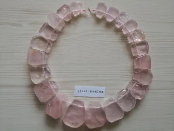 

B0029 Natural 15x22-30x36mm Top-drilled Nugget Pink Quartz Fancy Gems Stone Beads 15'' Strands Jewelry Making DIY
