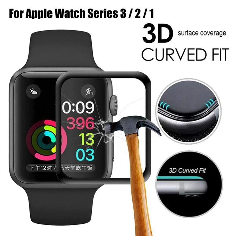 

Tongdaytech 3D Curved Surface 9H Tempered Film For Apple Watch 42mm 38mm Screen Protector For Apple Series Watch 1/2/3
