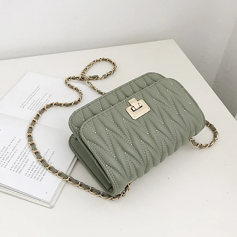 Chain Bag for Women 2019 Luxury Handbags Women Bags Designer Fashion Woman Shoulder Crossbody Messenger Bags Beige Green Silver