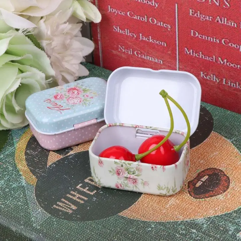 

Cactus Mini Tin Trinket Jewelry Candy Small Collectable Coin Box Lipstick Storage Case Rectangular Organizer Container Flip Cove