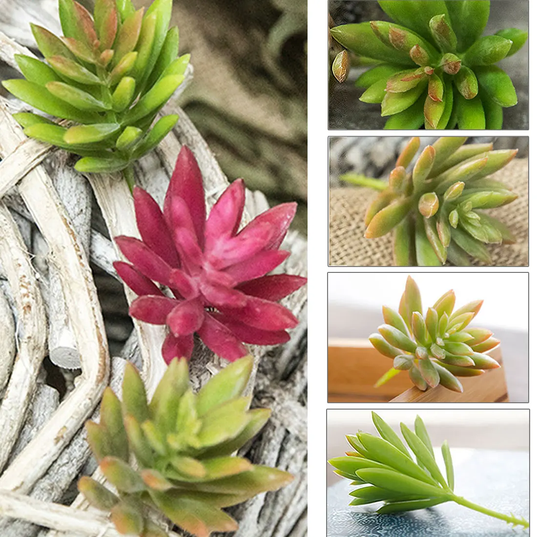Goedkoop 1 stks Sneeuwvlok Lotus Plant Tuin Succulent Gras Desert Kunstplanten Landschap Regeling Tuin flores artificiais Thuis