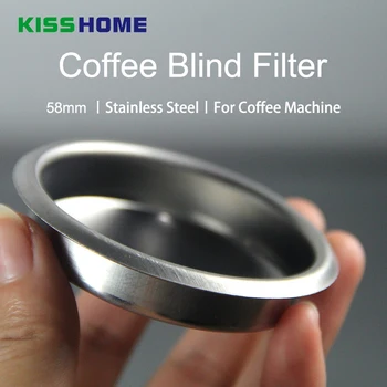 

58MM Coffee Machine Blank Filter Stainless Steel Backwash Cleaning Blind Bowl 50mm Silicone Sheet Coffee Machine Accessories
