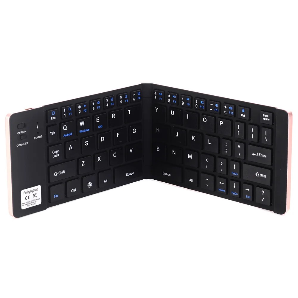 

Bluetooth Keyboard Double Folding Aluminum Alloy For Android IOS Mobile Phone PC OD889