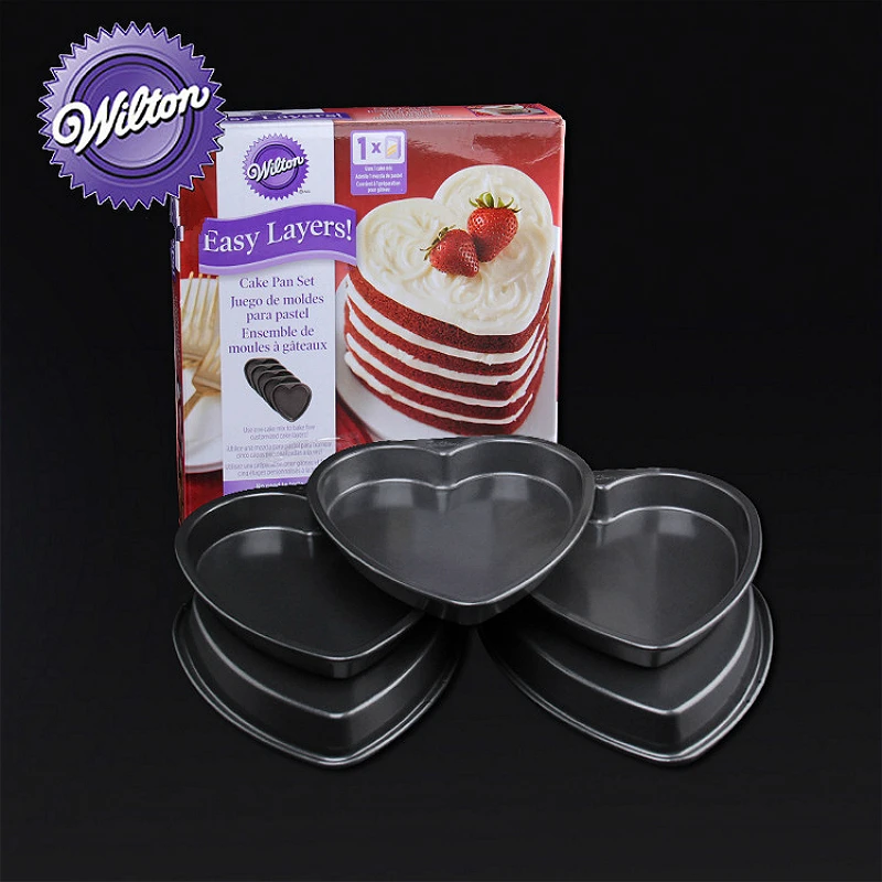 

Wilton Rainbow Cake Mould Red Velvet Cake 6 inch Heart shaped Cake 5PCS
