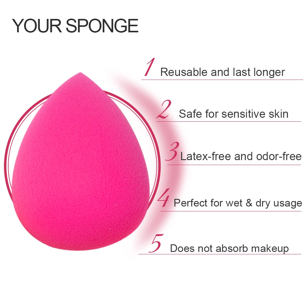 Бренд Miss Gorgeous 6 шт./компл. Pro мягкая губка для макияжа Губка косметическая пудра