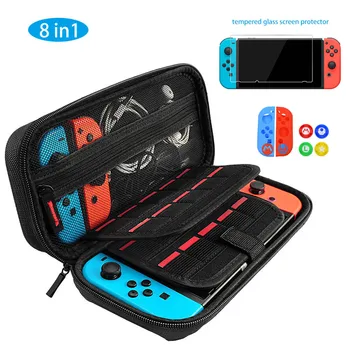 

8 in 1 Kit Accessories for Nintend Switch Portable Storage Bag Silicone Case Tempered Glasses Film for NintendoSwitch NS