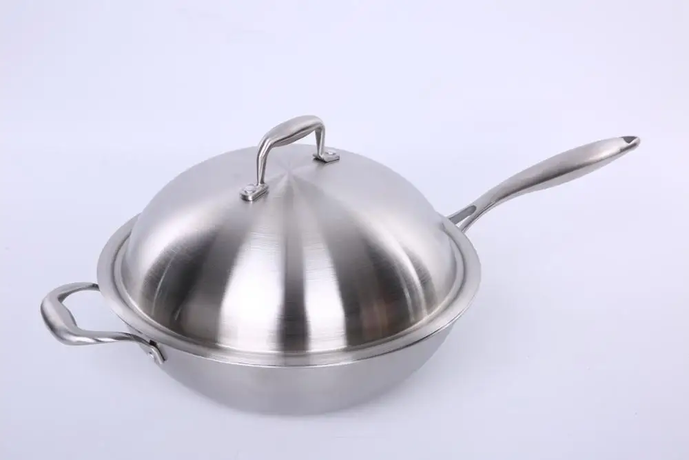 Euor стиль Серебряный цвет 32 см нержавеющая сталь арочная крышка сковорода антипригарное покрытие кухонные принадлежности кастрюли