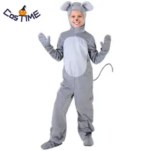 Детская мышь для костюмированной вечеринки с животными костюм для малышей серая мышь нарядное платье комбинезон детский подарок на день