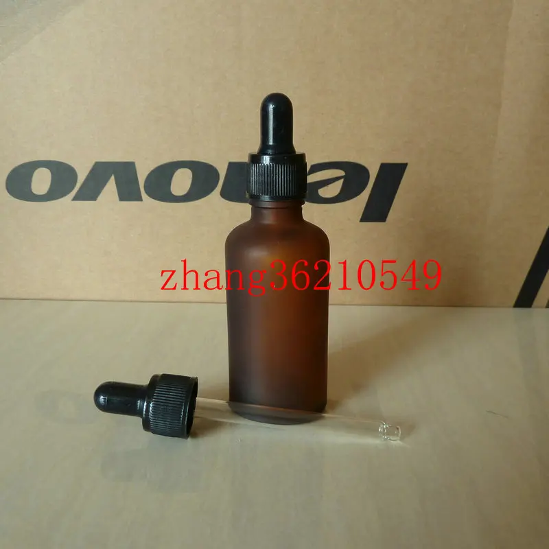 Download Aliexpress.com : Buy 20pcs 50ml brown/amber frosted Glass Essential Oil Bottle With black ...