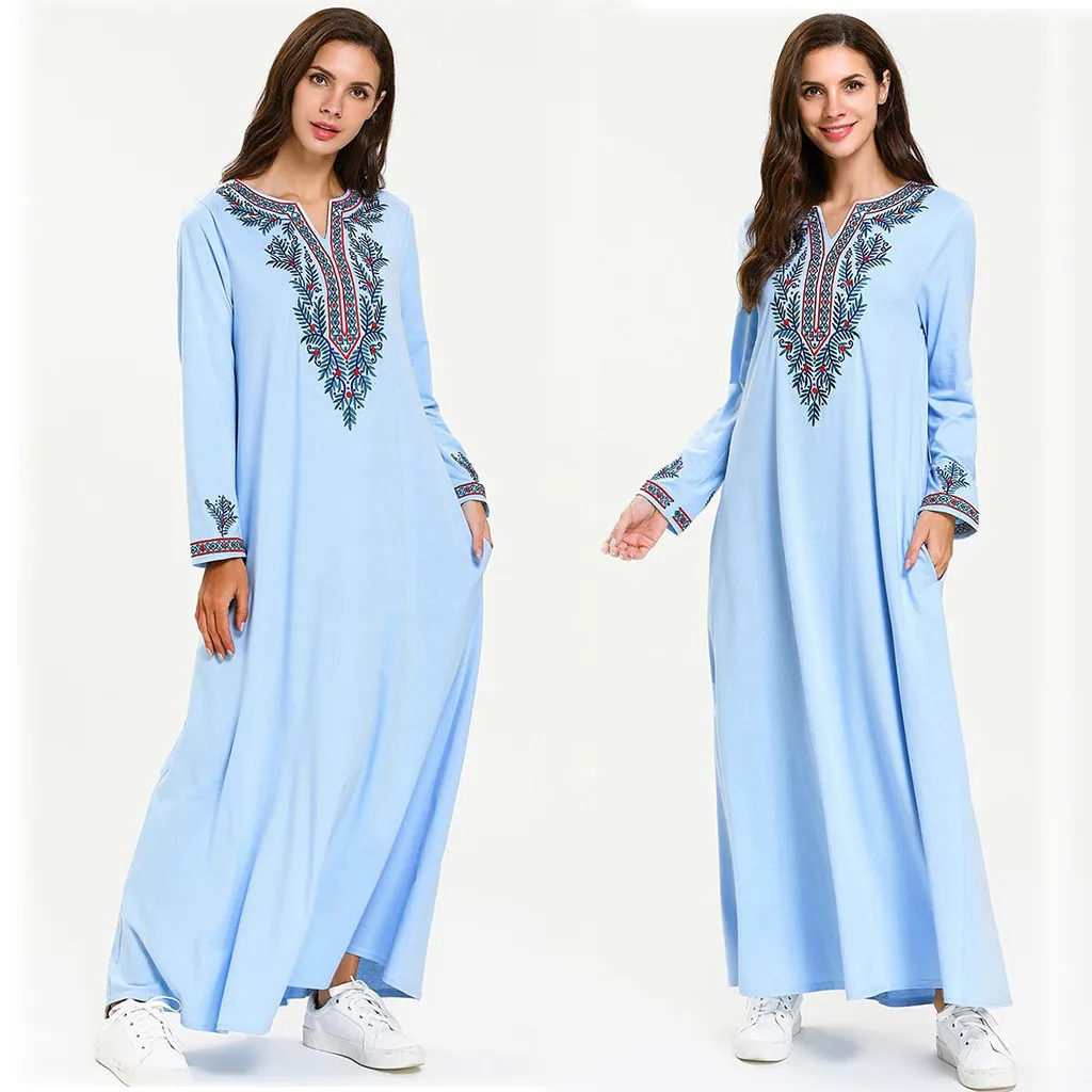 

Muslim Printed Long Robe Slim Dress Maxi Abaya Kaftan Islamic Clothing M-4XL vestidos de fiesta de noche 2019 #30