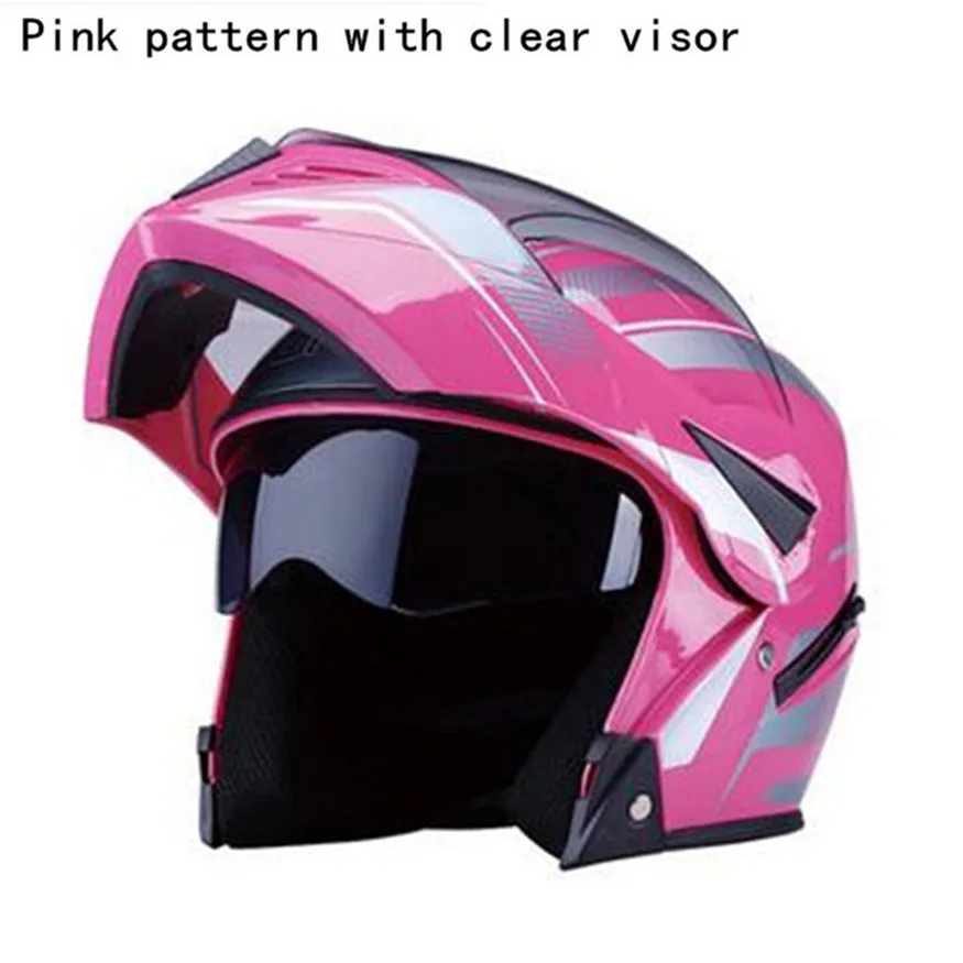 

Pink Colors Motorcycle Modular Flip up Dual Visor Helmet DOT (M, Matte Black) Full Face Helmet DOT with 8 Colors (L, MATTE BLACK