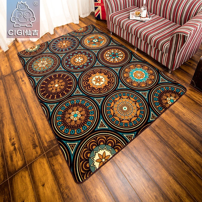 CIGI Folk Style Carpet Geometrical Flowers Pattern Rugs Nylon Fabric Floor Carpet For Bedroom Living Room Stairs Anti Skid Mat CIGI Folk Style Carpet Geometrical Flowers Pattern Rugs Nylon Fabric Floor Carpet For Bedroom Living Room Stairs Anti Skid Mat
