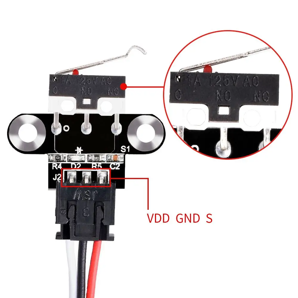 1/5 шт механический ограничитель хода концевой выключатель модуль+ кабель 3D-принтеры Запчасти Фиксатор Переключатель для пандусы 1,4 1,5 1,6 Управление доска Reprap