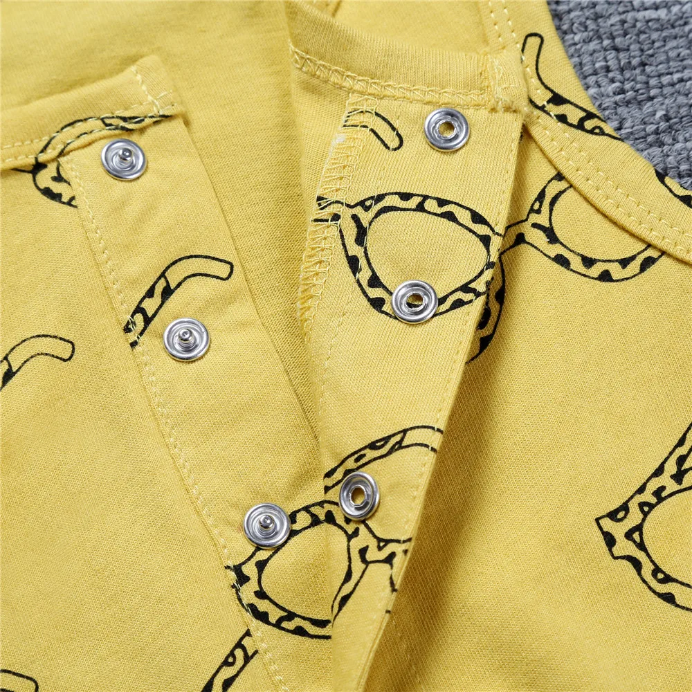 RP-167; детские комбинезоны; хлопковая одежда для новорожденных мальчиков и девочек; летняя одежда с принтом в виде солнцезащитных очков; комбинезоны без рукавов; Bobo