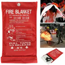 extincteur 1M x 1M couverture anti-incendie scellée sécurité à la maison anti-incendie extincteurs tente bateau survie d'urgence abri anti-incendie couverture de sécurité