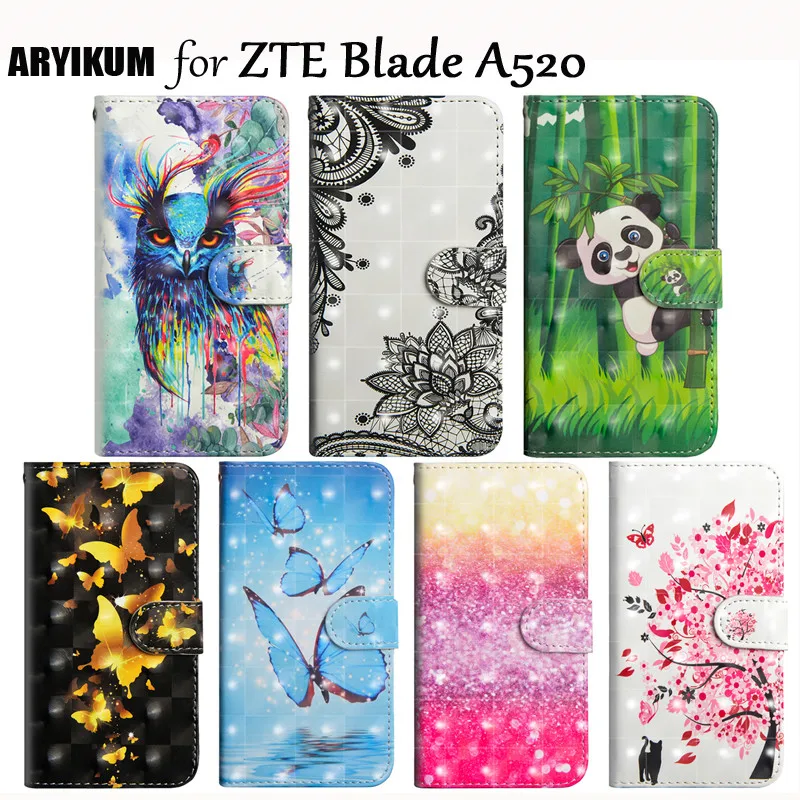 Чехол для ZTE Blade A520 роскошный чехол-книжка из искусственной кожи с откидной