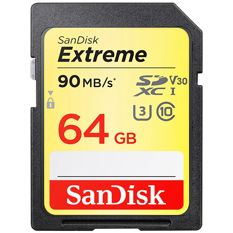 SanDisk Extreme Sd карта SDXC UHS-I 3 4K памяти класс 10 C10 90 Мб/с 600X высокая скорость 64 ГБ 32 ГБ 128 ГБ U3 карта для камер