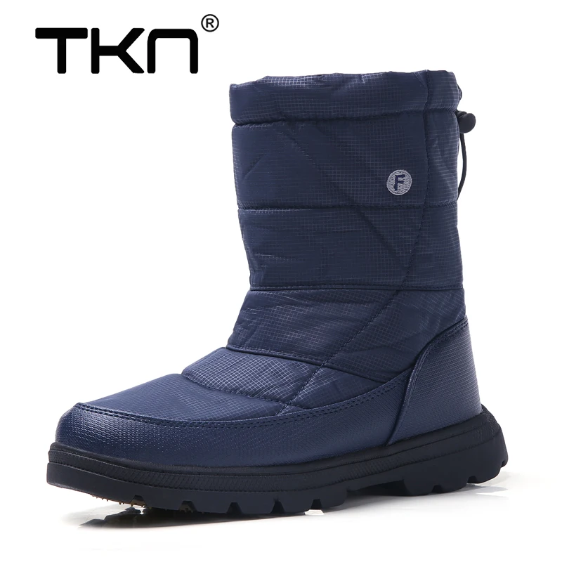 Зимние сапоги женская обувь chaussure нескользящая резина до середины икры теплые