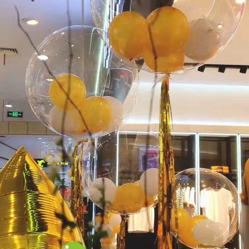 20 piezas 10/unids 18/24 pulgadas sin arrugas Bobo transparente claro PVC globo cumpleaños Boda boda fiesta decoración helio Globos inflables