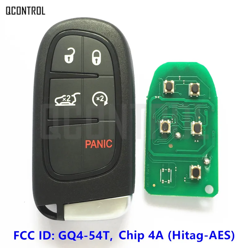 QCONTROL FCC ID: GQ4-54T дистанционный смарт-ключ для DODGE/Chrysler/JEEP Grand Cherokee Proximity комфорт-доступ Keyless-go 4A чип