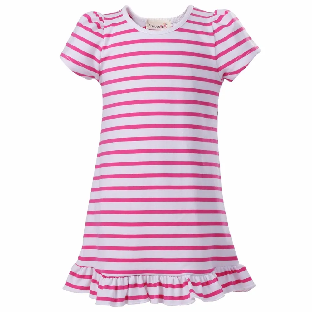 2019 Summer Kids Dresses For Girls Princess Dress Striped VestidosChildren's Costume Teenager Prop Short Sleeve Clothes | Детская
