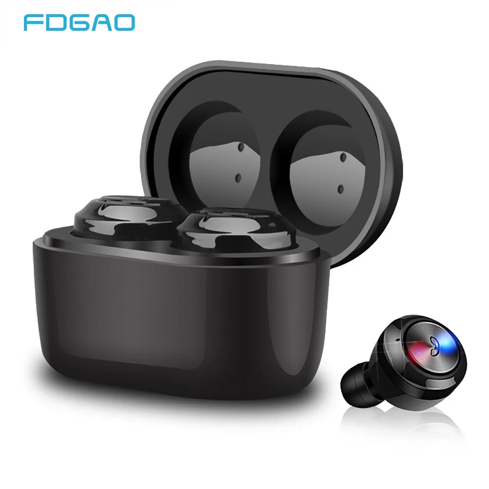 

FDGAO TWS Wireless Bluetooth Earphone For Xiaomi Huawei iphone Stereo in-Ear Sport Earphone With Mic Portable Charging Box