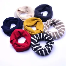 Детский шарф; хлопковые зимние теплые шарфы-кольца; кашемировые шарфы для мальчиков и девочек в полоску с круглым вырезом; вязаные шерстяные шарфы; мягкие шарфы