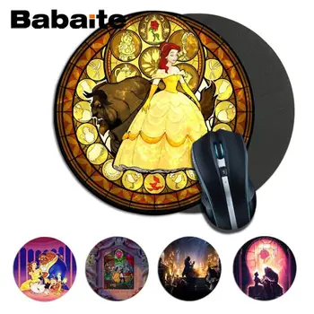 

Babaite In Stocked beauty and the beast Unique Desktop Pad Game Mousepad Size for 220*220*2mm round mousepad Game Mousepad