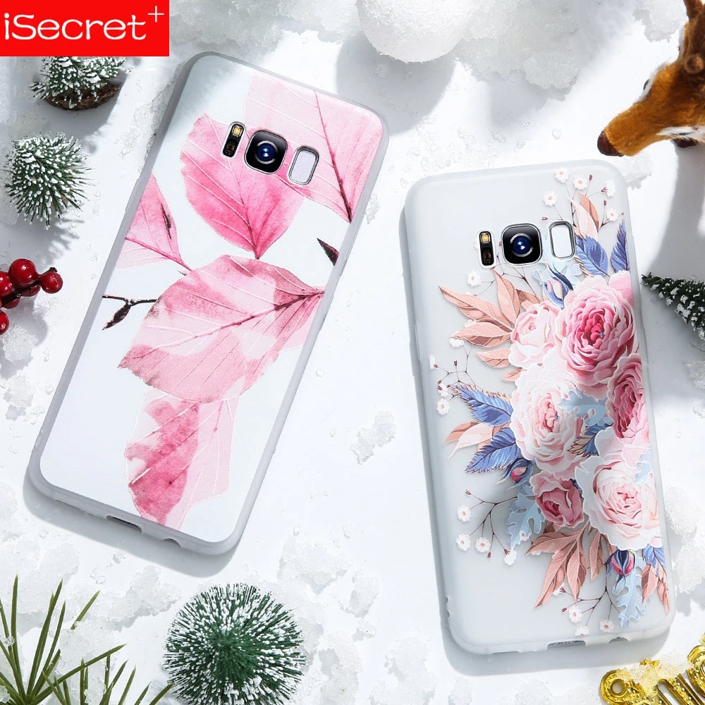 Case For Samsung Galaxy A3 A5 A7 2016 2017 A8 Plus 2018 3D Emboss Flower Soft S8 S9 S7 Edge Cover |