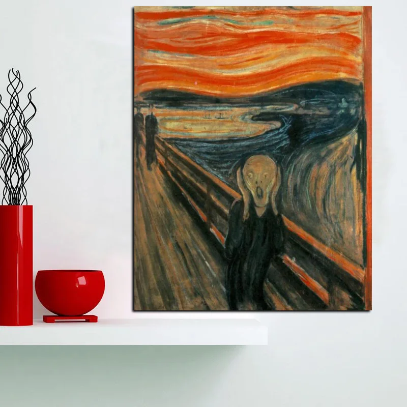 

Scream Classic Abstract Watercolor Oil Painting Print on Canvas Wall Art Picture for Living Room Vintage Home Decoration Poster