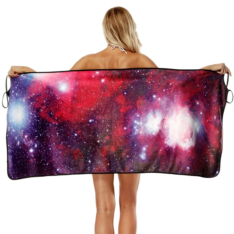 

New Multi-Functional Quick Drying Towel Women Girl Wearable Thin Strap Backless Star Printed Beach Bikini Cover Up Beach Dress