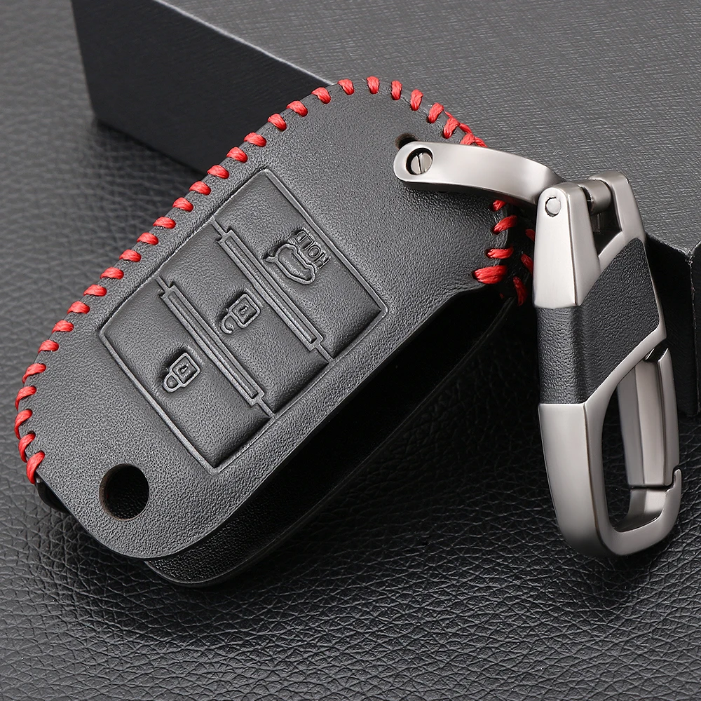 

Car Leather Flip Key Cover Cases Holder Bag For KIA KX5 KX7 Rio Sportage QL Ceed Sorento Cerato KX CROSS K3 K4 K5 Fob Keychain