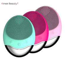 Brosse de nettoyage du visage électrique ultrasonique en Silicone, Machine de beauté, chargeur sans fil, nettoyage en profondeur, massage du visage